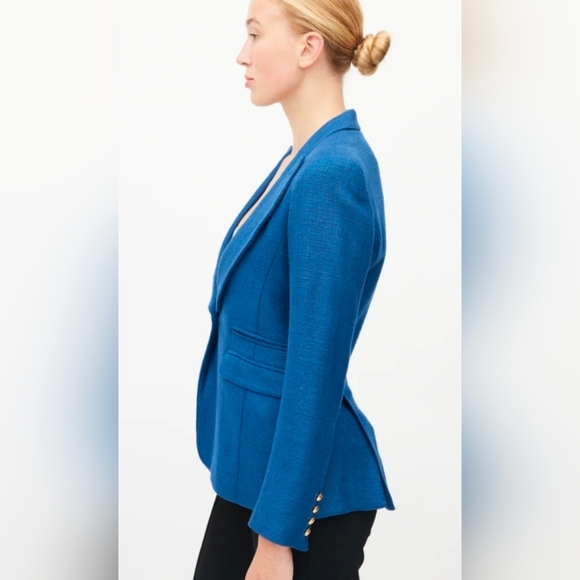 EUC Smythe women's single-breasted textured peak lapel blazer, royal blue size 6 - Picture 14 of 16